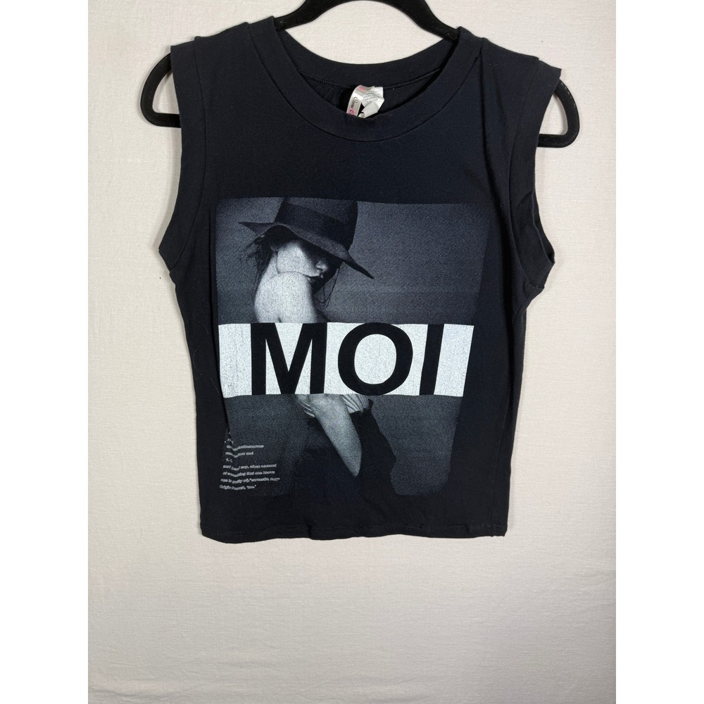 Cemi Ceri Womens Black MOI Graphic Muscle Tank Top Sleeveless Shirt Size S USA